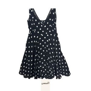 Black and White Flair Mini Dress with Zipper Back